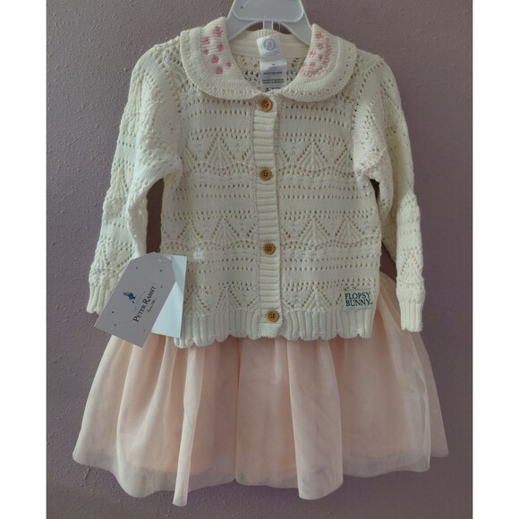 Peter Rabbit Other - The World of Peter Rabbit Little Girl's Knit Cardigan Dress Set 2 Pc Size 12M